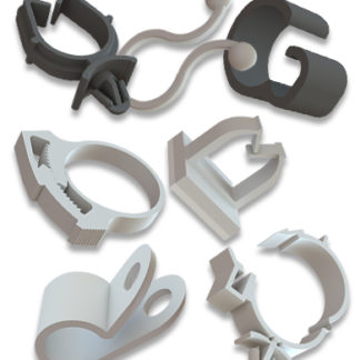 Clips y sistemas de guías para cableado